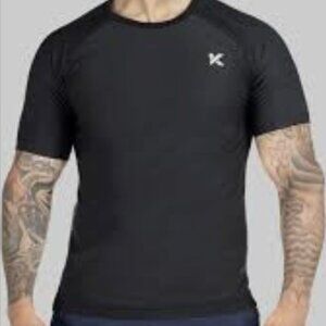 KEWLIOO Men's Snug Fit Athletic Short Sleeve T-Shirt Black L Polyester Spandex